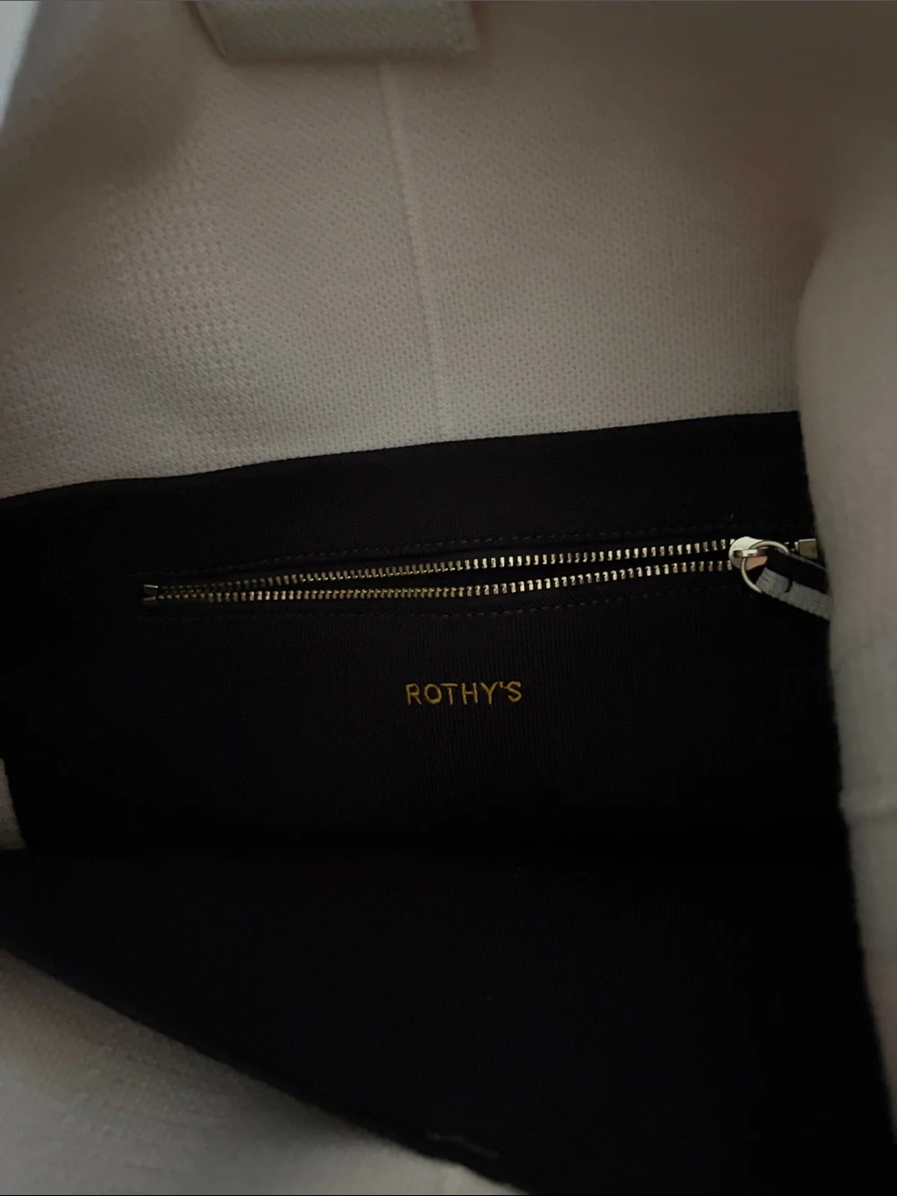 Rothy's Cream Knit Shoulder Hobo with Black Strap and Tags